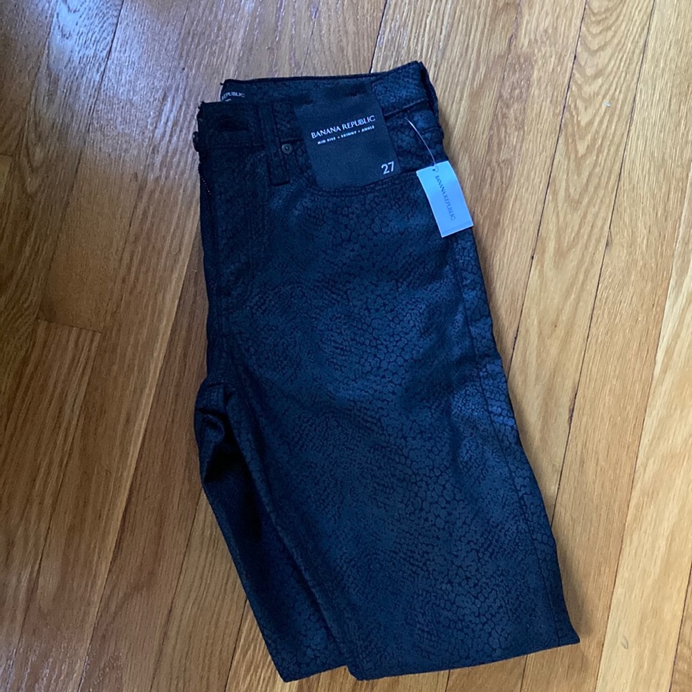 NWT Banana Republic snake print skinny ankle jeans 27